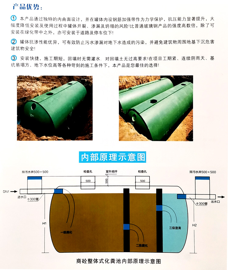 吉安玻璃钢化粪池